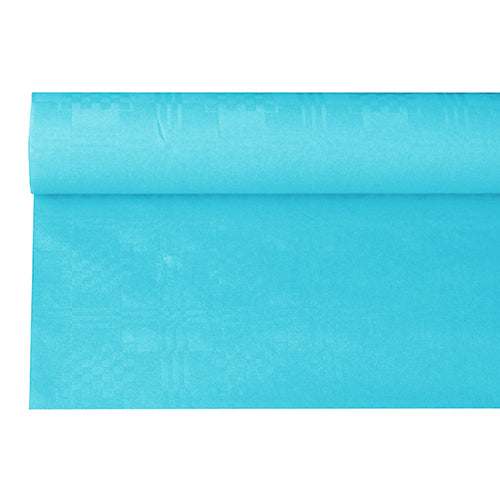 Papstar 12x Papiertischtuch mit Damastprägung 6 m x 1,2 m türkis