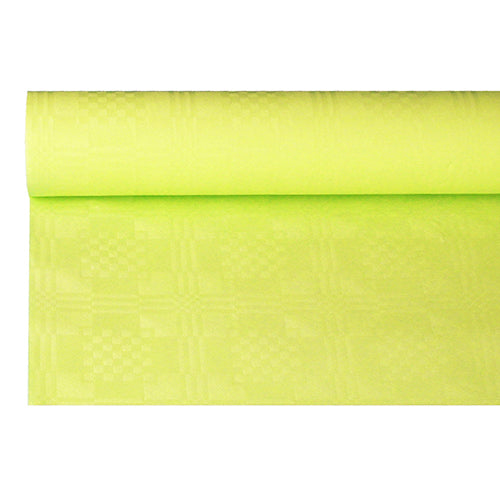 Papstar 12x Papiertischtuch mit Damastprägung 6 m x 1,2 m limonengrün