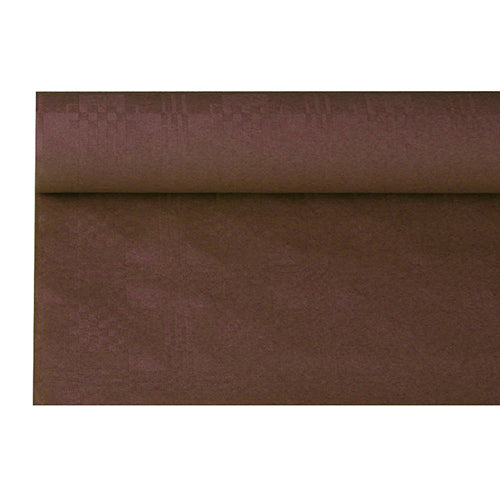 Papstar 12x Papiertischtuch mit Damastprägung 6 m x 1,2 m braun