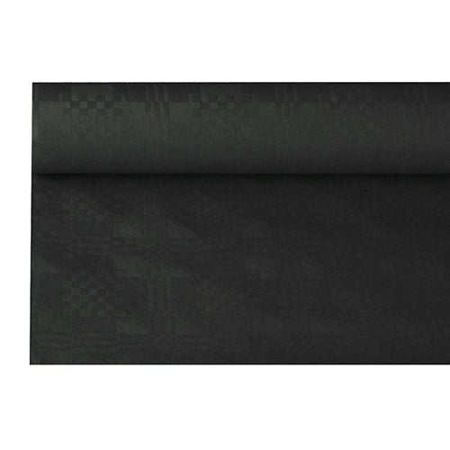 Papstar 12x Papiertischtuch mit Damastprägung 6 m x 1,2 m schwarz