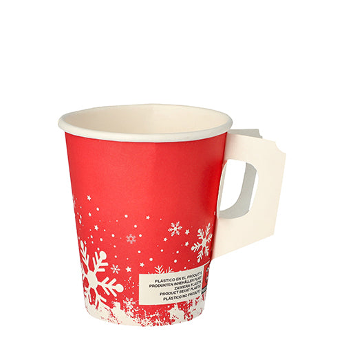 Papstar 20x 50 Trinkbecher mit Henkel, Pappe 0,2 l Ø 8 cm · 9,3 cm "Winter Time"