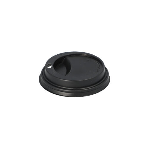 Papstar 10x 100 Dom-Deckel, PS "To Go" rund Ø 8 cm · 2 cm schwarz