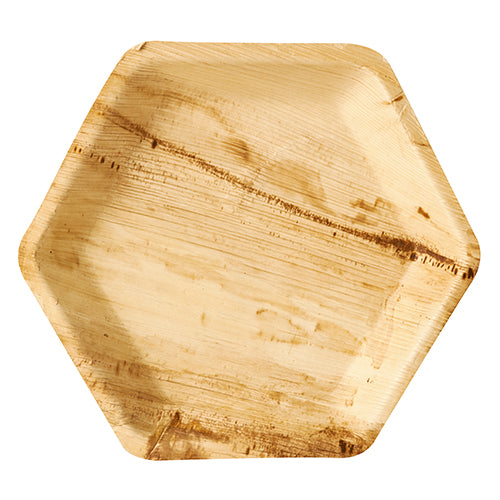 Papstar 4x 25 Teller, Palmblatt "pure" 6-eckig 23,5 cm x 3 cm
