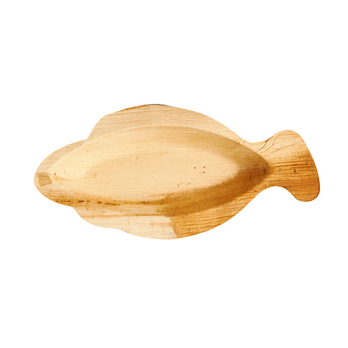 Papstar 4x 25 Teller, Palmblatt "pure" 24 cm x 11 cm x 2,5 cm "Fisch"