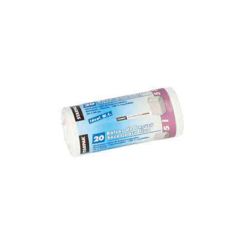 Papstar 20x 20 Müllbeutel, LDPE 5 l 44 cm x 36 cm weiss