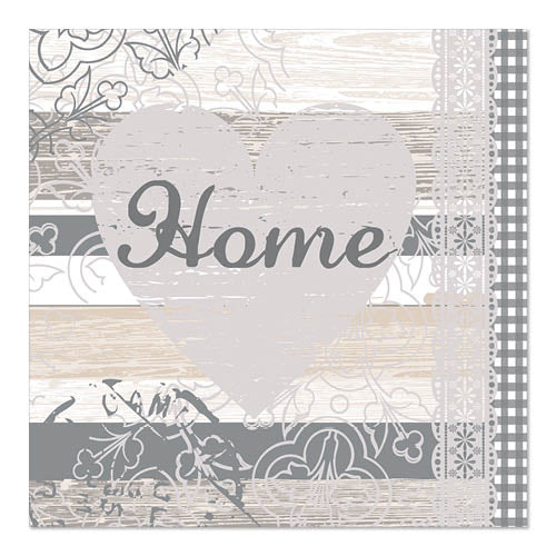Papstar 10x 20 Servietten, 3-lagig 1/4-Falz 33 cm x 33 cm "Home"