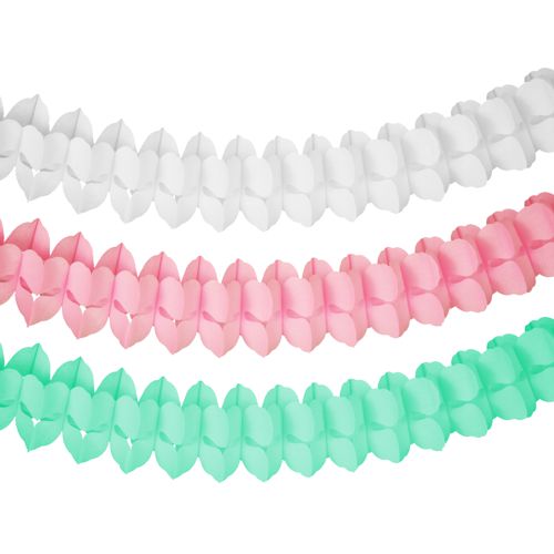Papstar 15x Girlande, Papier Ø 16 cm · 3,65 m farbig sortiert "Pastel"
