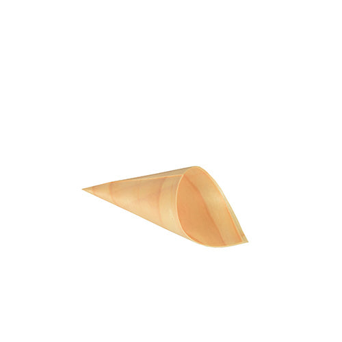Papstar 500x Spitztüten, Holz, Serie: PURE, Braun, Durchmesser: 4,5cm, Länge: 8,5cm