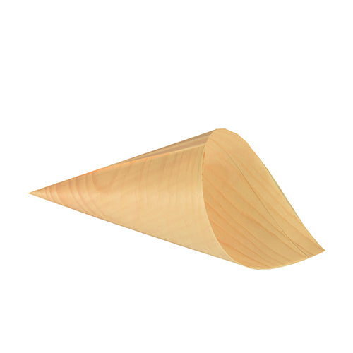 Papstar 500x Spitztüten, Holz, Serie: PURE, Braun, Durchmesser: 8cm, Länge: 15,5cm