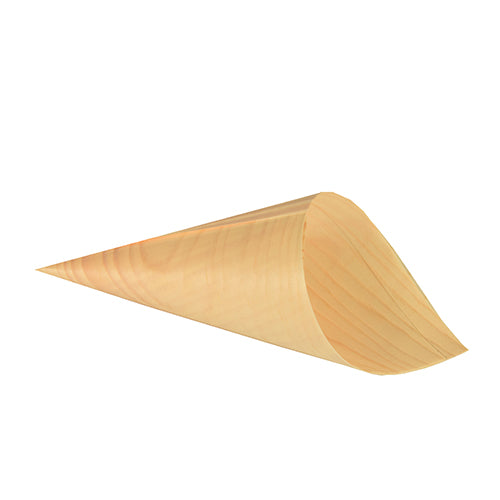 Papstar 500x Spitztüten, Holz, Serie: PURE, Braun, Durchmesser: 9,5cm, Länge: 18cm