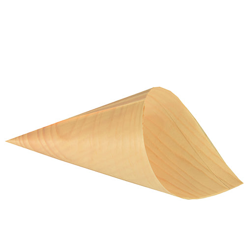 Papstar 500x Spitztüten, Holz, Serie: PURE, Braun, Durchmesser: 12,5cm, Länge: 24cm