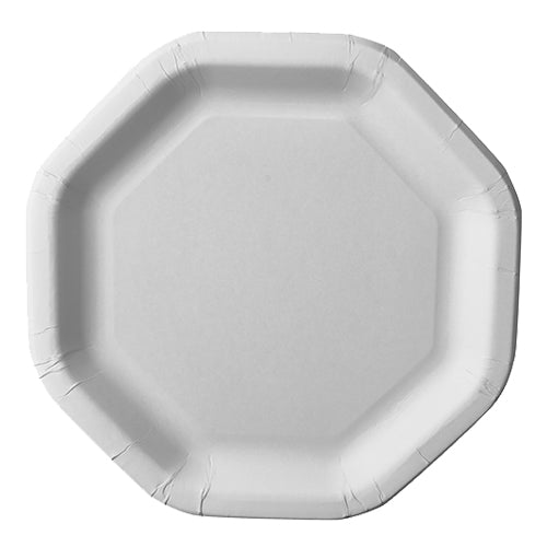Papstar 10x 50 Teller, Pappe "pure" 8-eckig 23,5 cm x 23,5 cm weiss