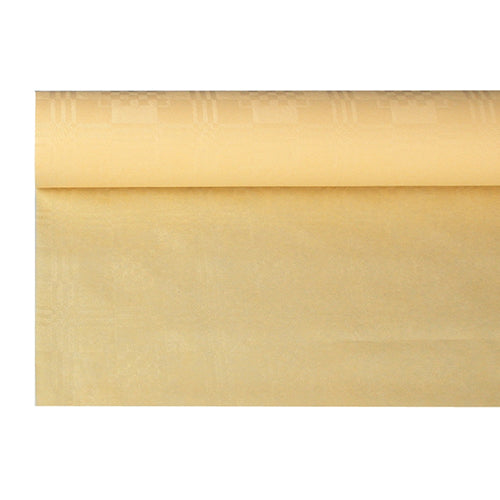 Papstar 12x Papiertischtuch mit Damastprägung 6 m x 1,2 m creme