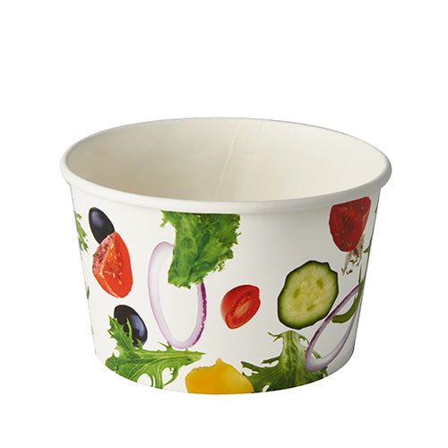 Papstar 12x 50 Salatschalen, Pappe "To Go" 600 ml Ø 12,5 cm · 7,5 cm "Salad"