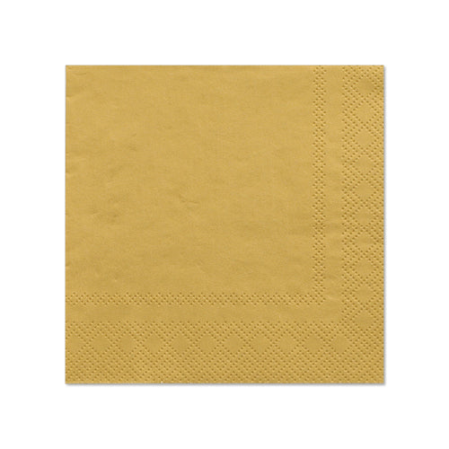 Papstar 14x 20 Servietten, 3-lagig 1/4-Falz 25 cm x 25 cm gold