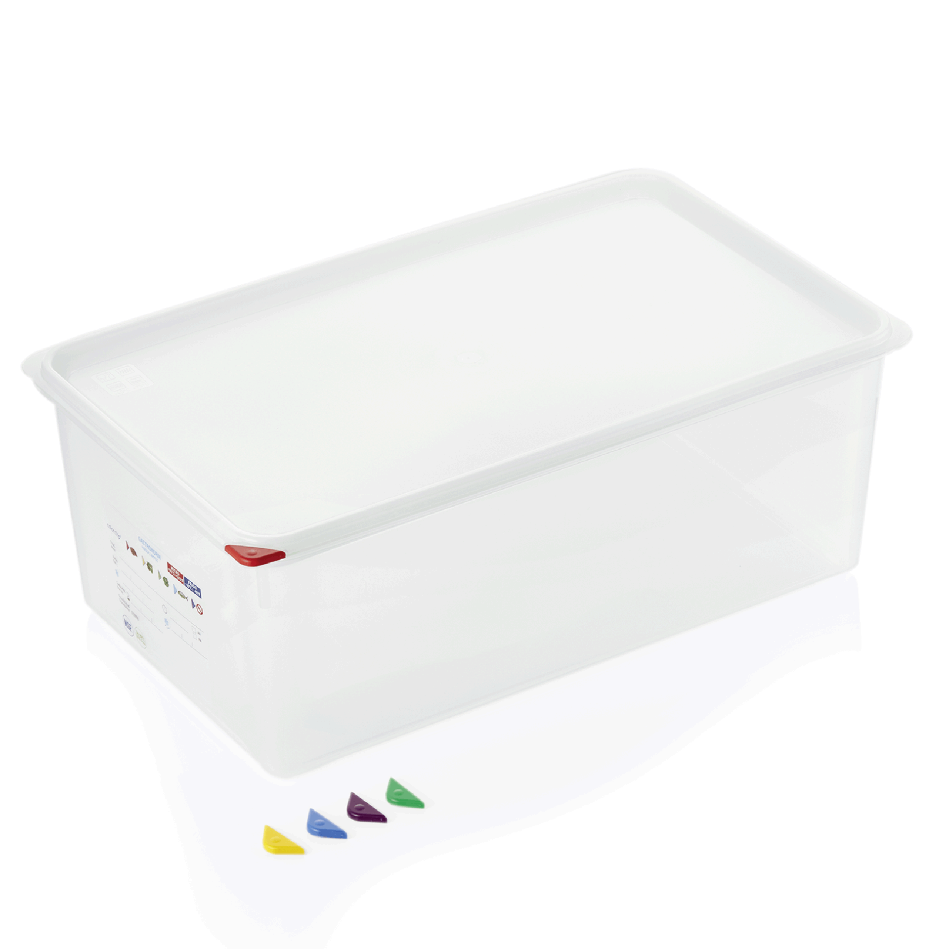 WAS Germany 6x GN Behälter Set 1/1, Serie: GN 86 mit Deckel, Polypropylen, Höhe: 200 mm, 28 Liter (8611200)