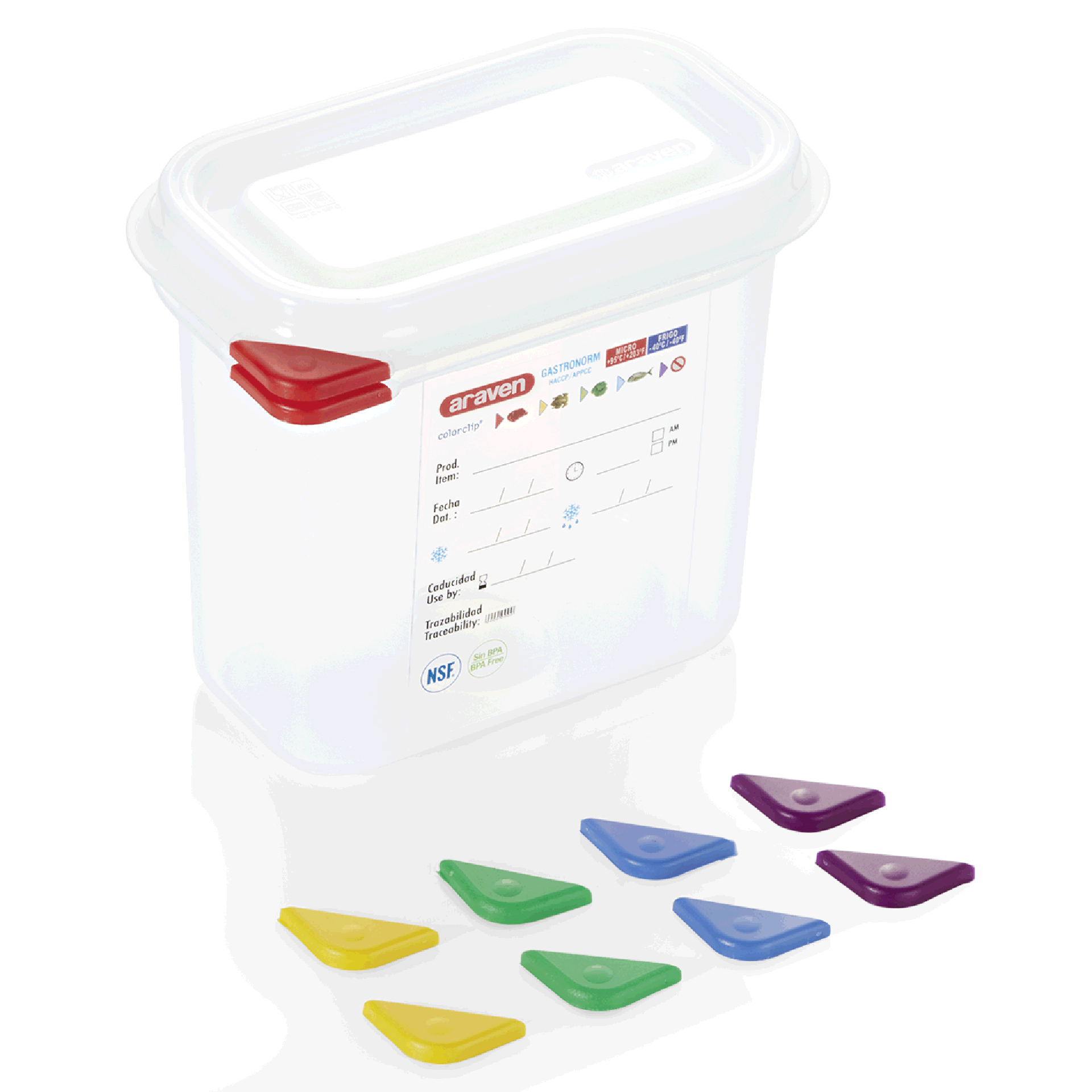 WAS Germany 6x GN Behälter Set 1/9, Serie: GN 86 mit Deckel, Polypropylen, Höhe: 150 mm, 1,5 Liter (8619150)