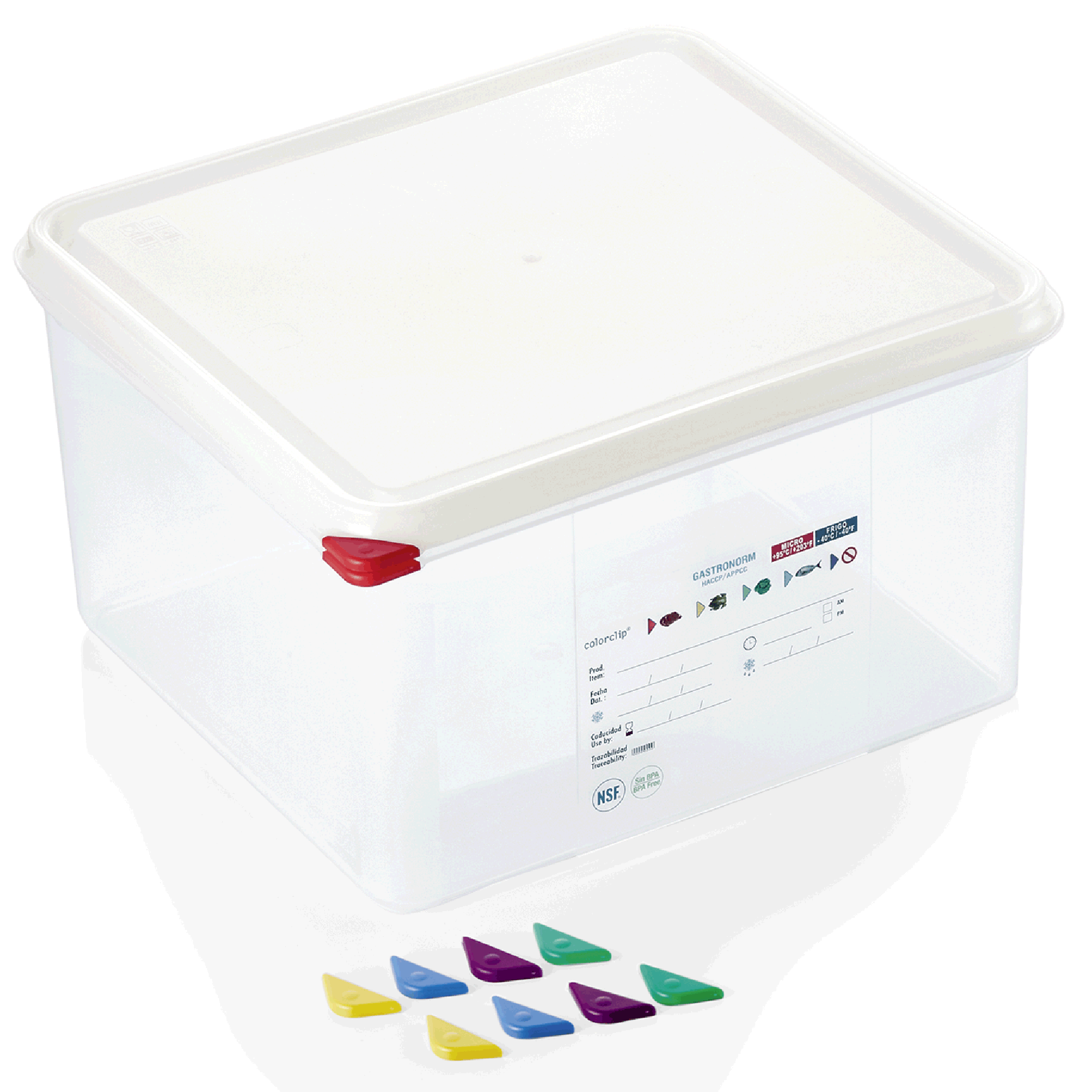 WAS Germany 8x GN-Behälter (GN2/3, mit Deckel), Polypropylen, Serie: GN 86, Inhalt: 19L, Höhe: 200mm (8623200)