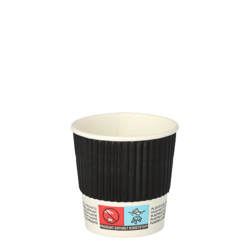 Papstar 20x 25 Trinkbecher, Pappe "To Go" 0,1 l Ø 6 cm · 6 cm Ripple Wall