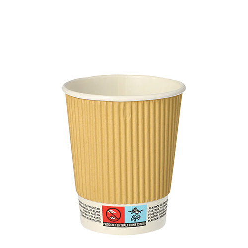 Papstar 20x 25 Trinkbecher, Pappe 0,2 l Ø 8 cm · 9 cm Ripple Wall