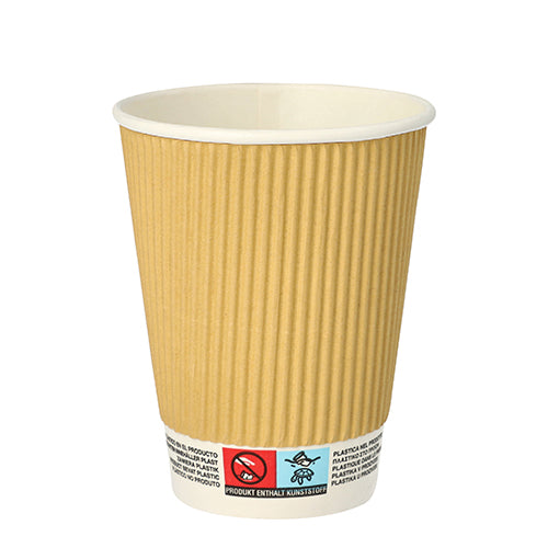 Papstar 20x 25 Trinkbecher, Pappe 0,3 l Ø 9 cm · 11 cm Ripple Wall