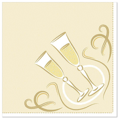 Papstar 250 Servietten "ROYAL Collection" 1/4-Falz 40 cm x 40 cm gold "Festive Moments"