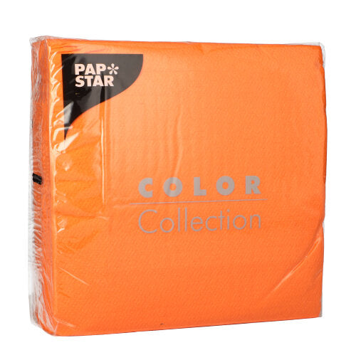 Papstar 12x 100 Servietten, 1-lagig 1/4-Falz 33 cm x 33 cm nektarine