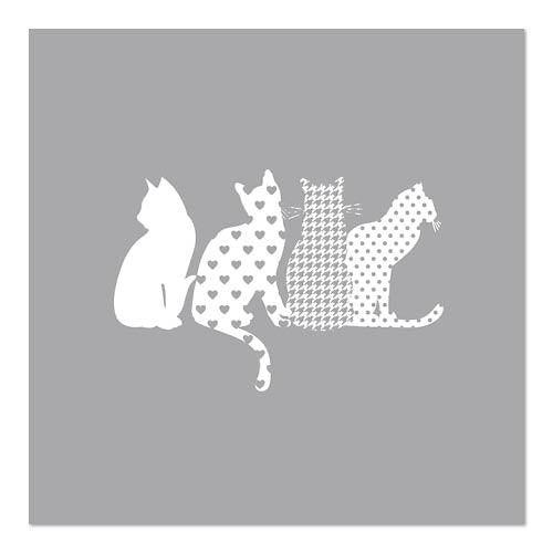 Papstar 10x 20 Servietten, 3-lagig 1/4-Falz 33 cm x 33 cm "Cats"