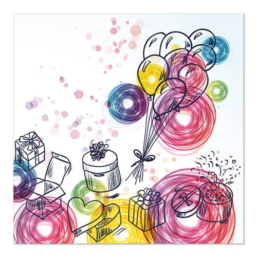 Papstar 10x 20 Servietten, 3-lagig 1/4-Falz 33 cm x 33 cm "Birthday Gifts"