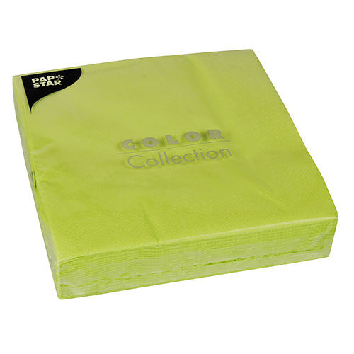 Papstar 800 Servietten, 2-lagig 1/4-Falz 40 cm x 40 cm limonengrün