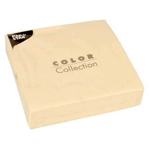 Papstar 800 Servietten, 2-lagig 1/4-Falz 40 cm x 40 cm creme
