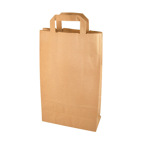 Papstar 8x 50 Tragetaschen, Papier 36 cm x 22 cm x 10 cm braun mit Tragegriff