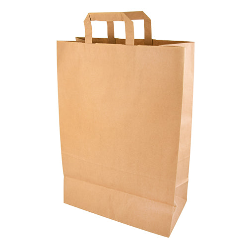 Papstar 50x Tragetaschen (mit Tragegriff), Papier, Braun, 44x32x17cm