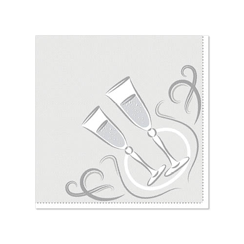 Papstar 280 Servietten "ROYAL Collection" 1/4-Falz 25 cm x 25 cm silber "Festive Moments"