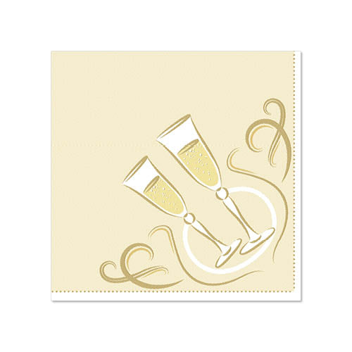 Papstar 280 Servietten "ROYAL Collection" 1/4-Falz 25 cm x 25 cm gold "Festive Moments"