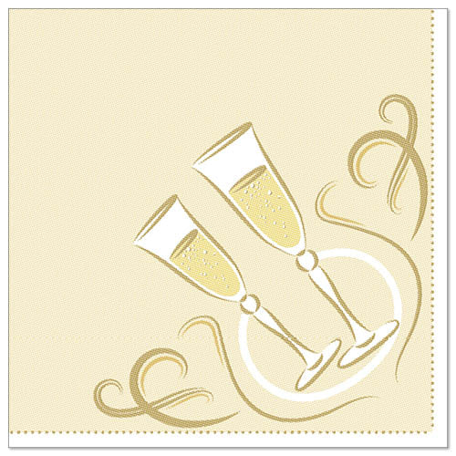 Papstar 160 Servietten "ROYAL Collection" 1/4-Falz 40 cm x 40 cm gold "Festive Moments"