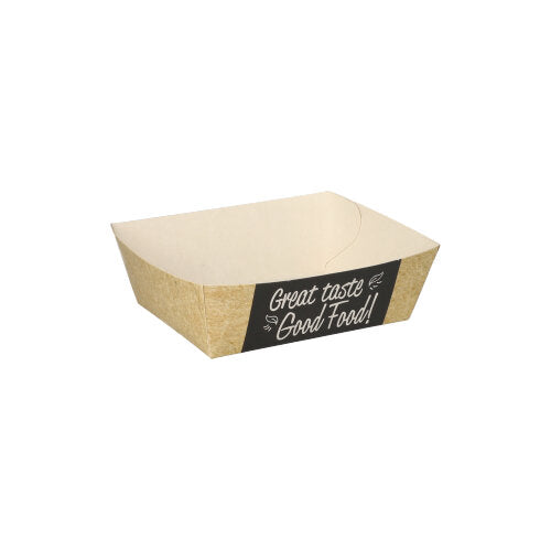 Papstar 10x 50 Pommes-Frites-Trays (Klein), FSC, Braun, Serie: Pure, "Good Food", 3,5x7x9cm