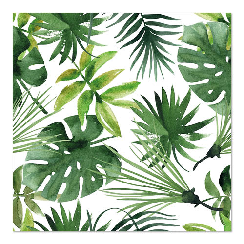 Papstar 10x 20 Servietten, 3-lagig 1/4-Falz 33 cm x 33 cm "Monstera"