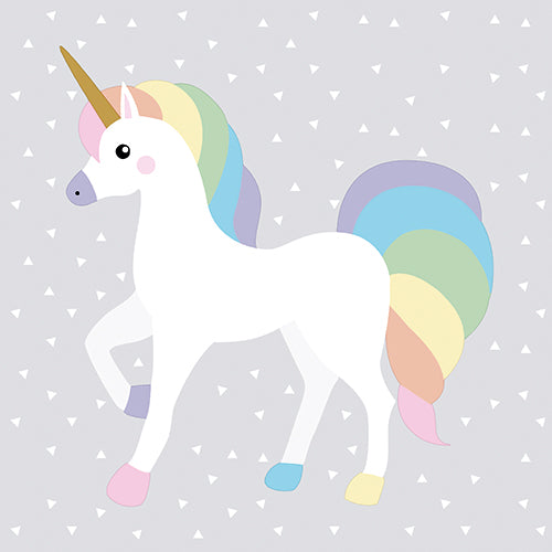 Papstar 10x 20 Servietten, 3-lagig 1/4-Falz 33 cm x 33 cm "Unicorn"