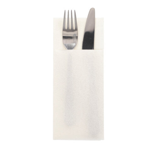 Papstar 1x 480 Bestecktaschen, Airlaid 40 cm x 33 cm weiss mit Besteckfalz