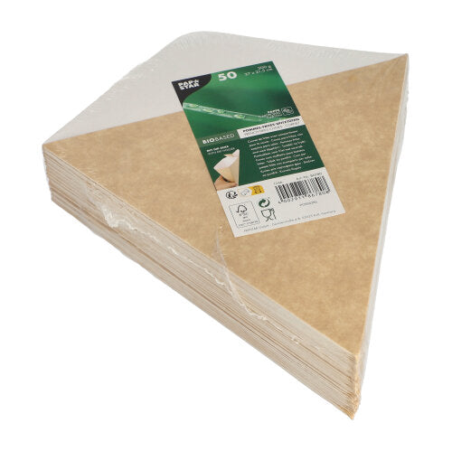 Papstar 500x Pommes-Frites-Spitztüten (mit Dip-Ecke), Pappe, Braun und Weiß, Serie: Pure, Breite: 21,5cm, Höhe: 27cm