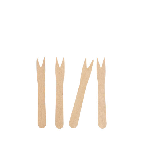Papstar 1.000 Pommes-Frites-Gabeln, Holz, Serie: Pure, Länge: 8,5cm