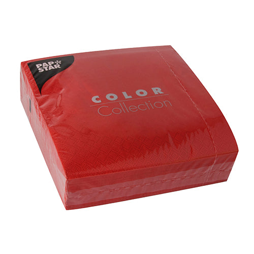 Papstar 700 Servietten, 3-lagig 1/4-Falz 33 cm x 33 cm rot