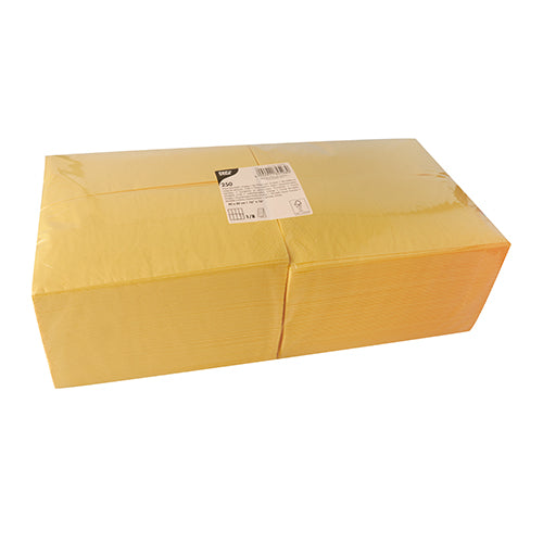 Papstar 1.000 Servietten, 3-lagig 1/8-Falz 40 cm x 40 cm gelb