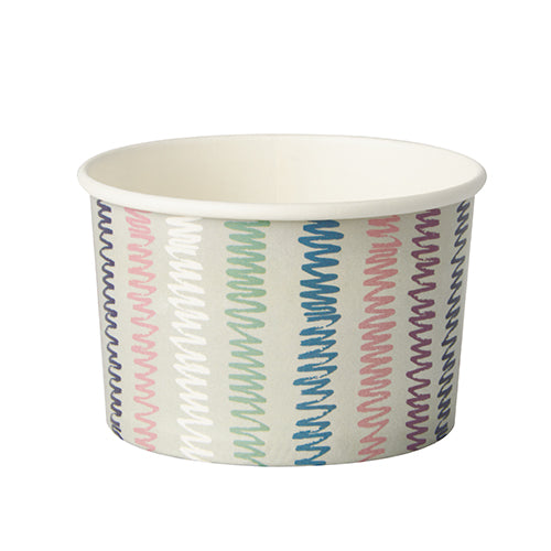 Papstar 25x 10 Snackbecher, Pappe "To Go" rund 250 ml Ø 9 cm · 6 cm "Zick-Zack"