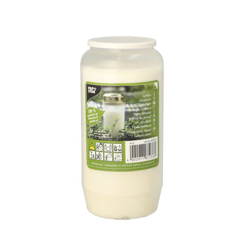Papstar 20x Öl-Licht T6, 100 % Pflanzenfett Ø 7 cm · 14 cm weiss transparente Hülle