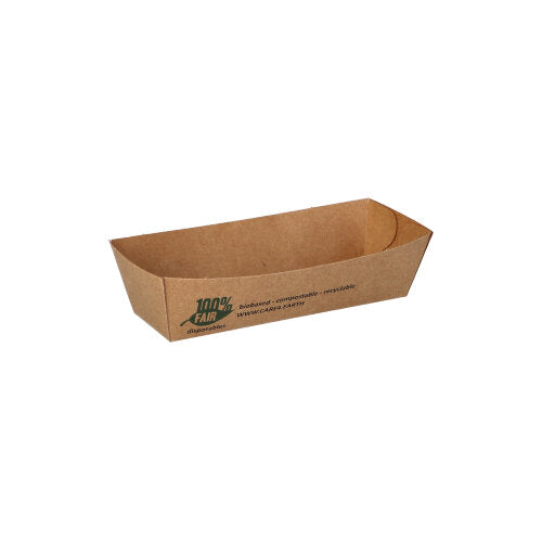 Papstar 12x 80 Snacktrays, Pappe "pure" 3 cm x 3,3 cm x 10,5 cm braun "100% Fair"
