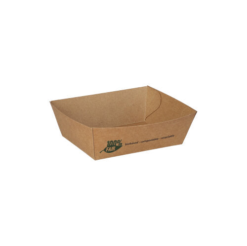 Papstar 10x 80 Snacktrays, Pappe "pure" 3,5 cm x 7 cm x 9 cm braun "100% Fair" klein