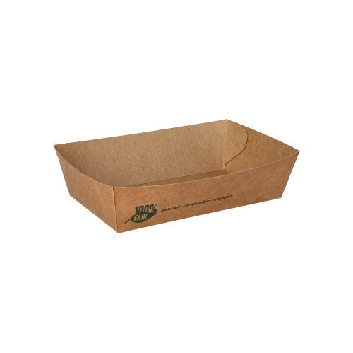 Papstar 5x 80 Snacktrays, Pappe "pure" 3,5 cm x 7 cm x 12 cm braun "100% Fair" mittel