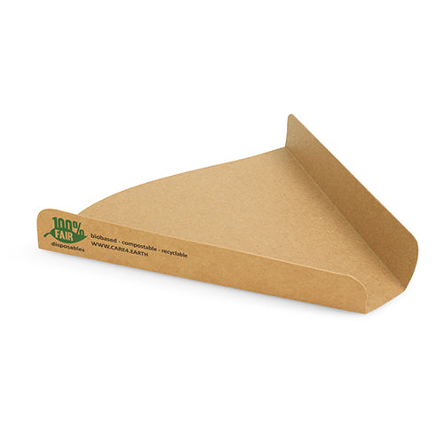 Papstar 12x 80 Pizza-Trays (Extra Groß), Pappe, Braun, Dreieckig, Serie: Pure, 17,1x18,3,x2,5cm